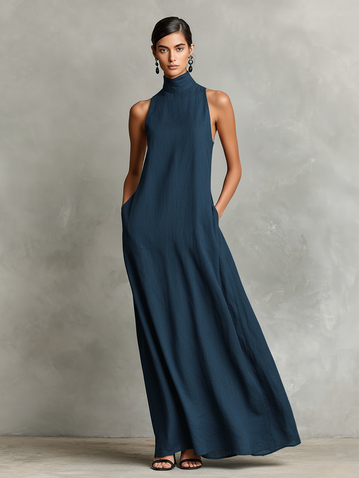 Nerina | Sleeveless Turtleneck Maxi Dress