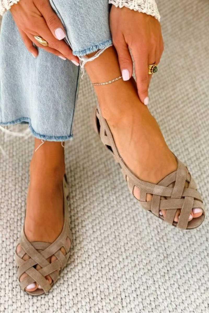 Camille | Woven Crisscross Flat Sandal