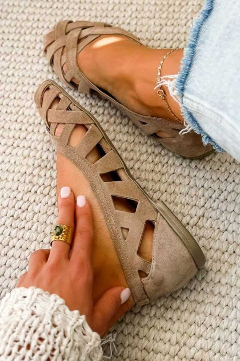 Camille | Woven Crisscross Flat Sandal