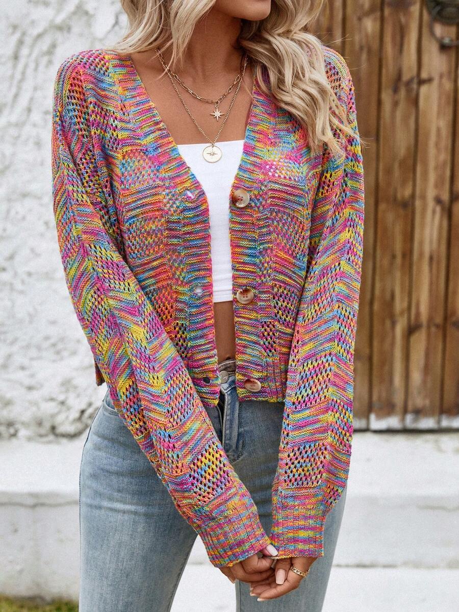 Zoe Relaxed V-Neck Knit Cardigan