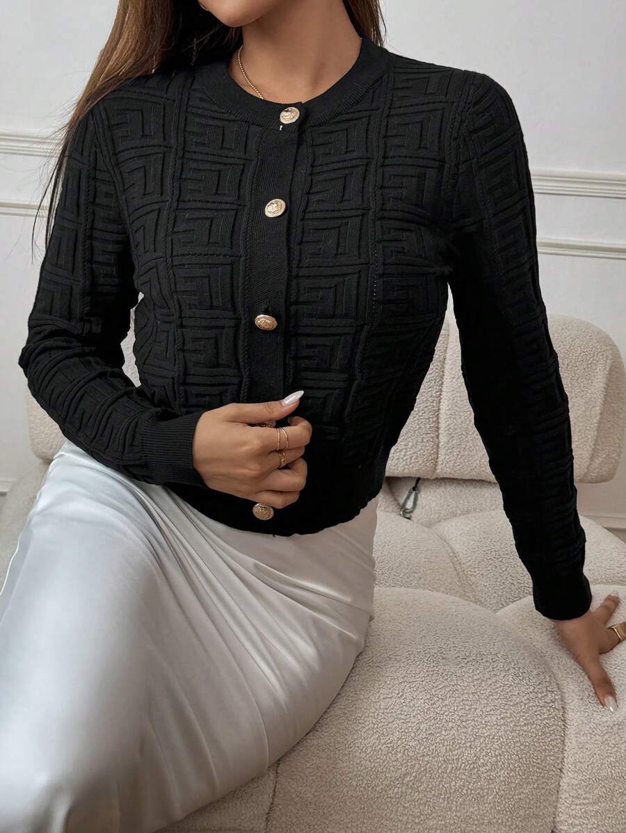 Avery Junior Knit Full-Zip High-Neck Sweater