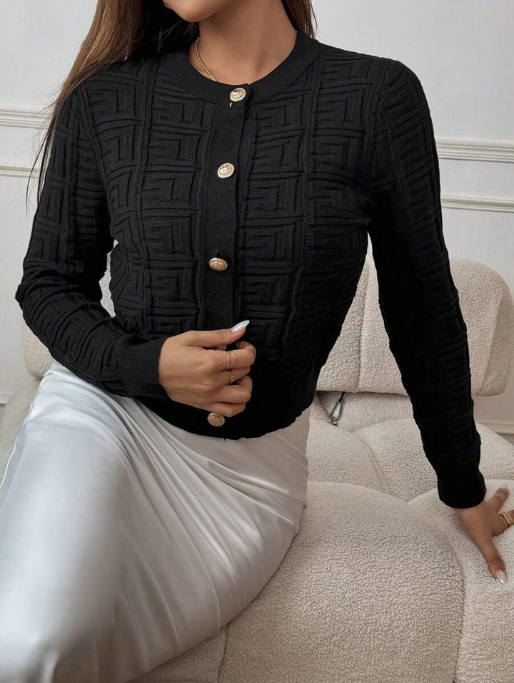 Avery Junior Knit Full-Zip High-Neck Sweater
