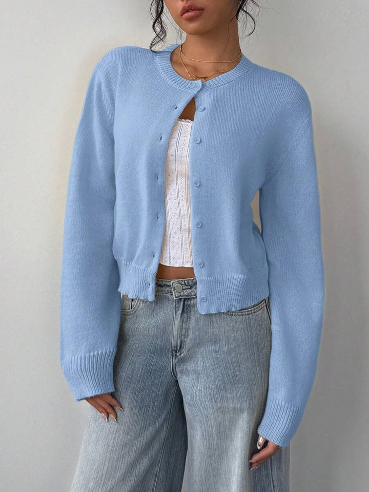 Amelia Fine Knit Button-Front Cardigan