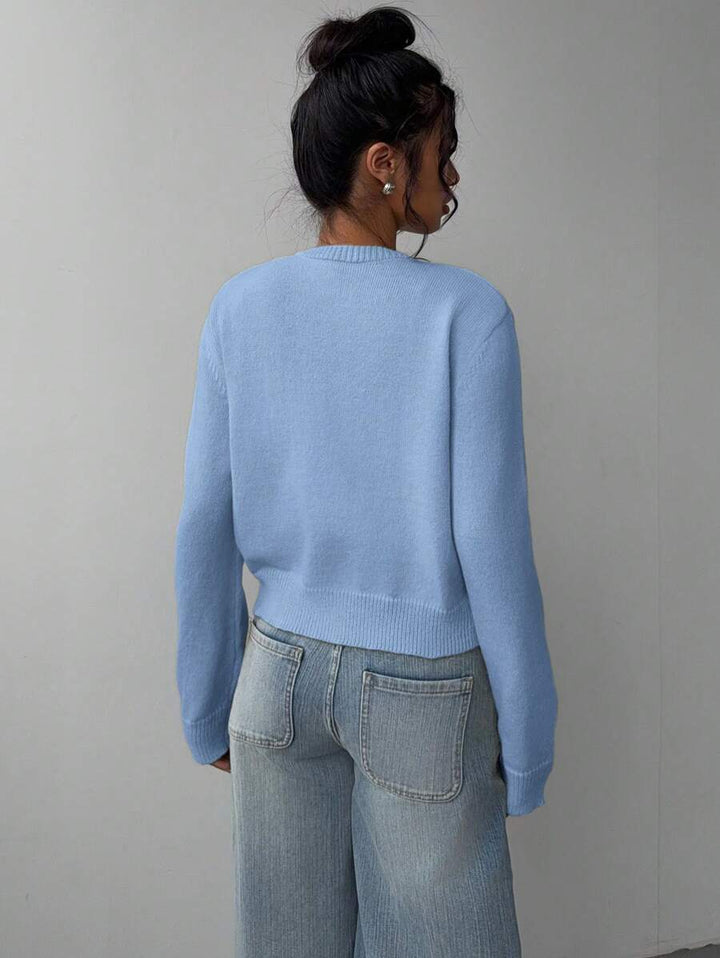 Amelia Fine Knit Button-Front Cardigan