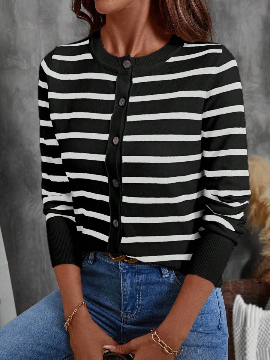 Hannah Classic Button-Front Medium Weight Cardigan