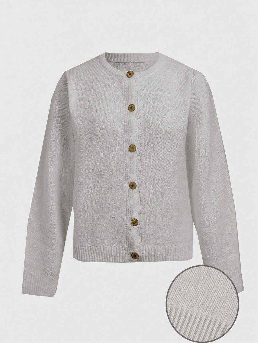 Amelia Fine Knit Button-Front Cardigan