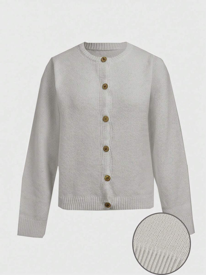 Amelia Fine Knit Button-Front Cardigan