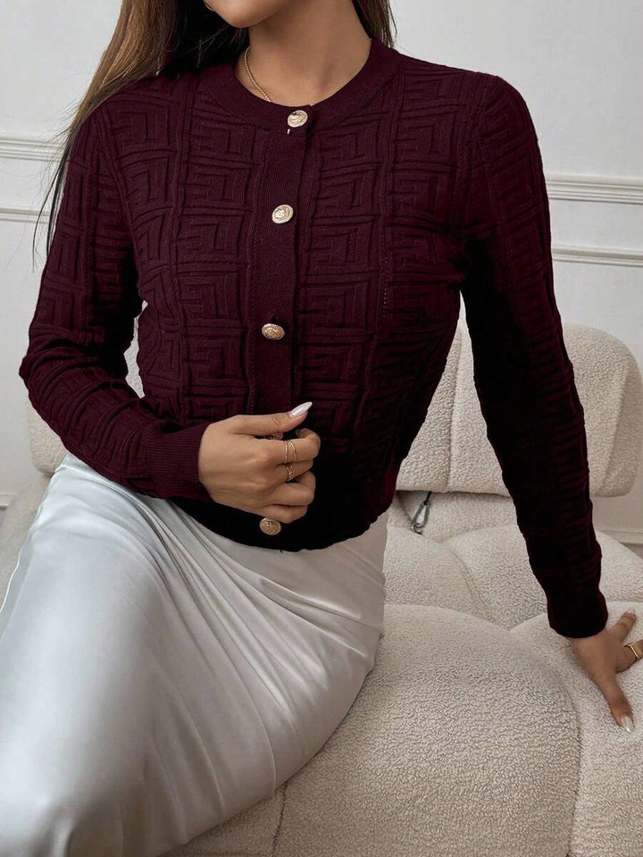 Avery Junior Knit Full-Zip High-Neck Sweater