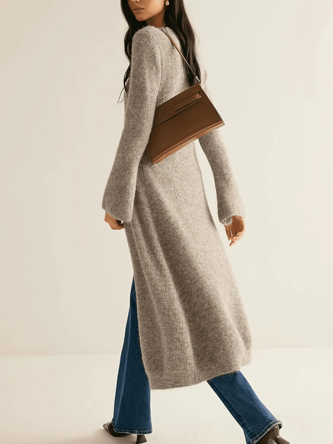 Sofia Longline V-Neck Knit Duster Cardigan
