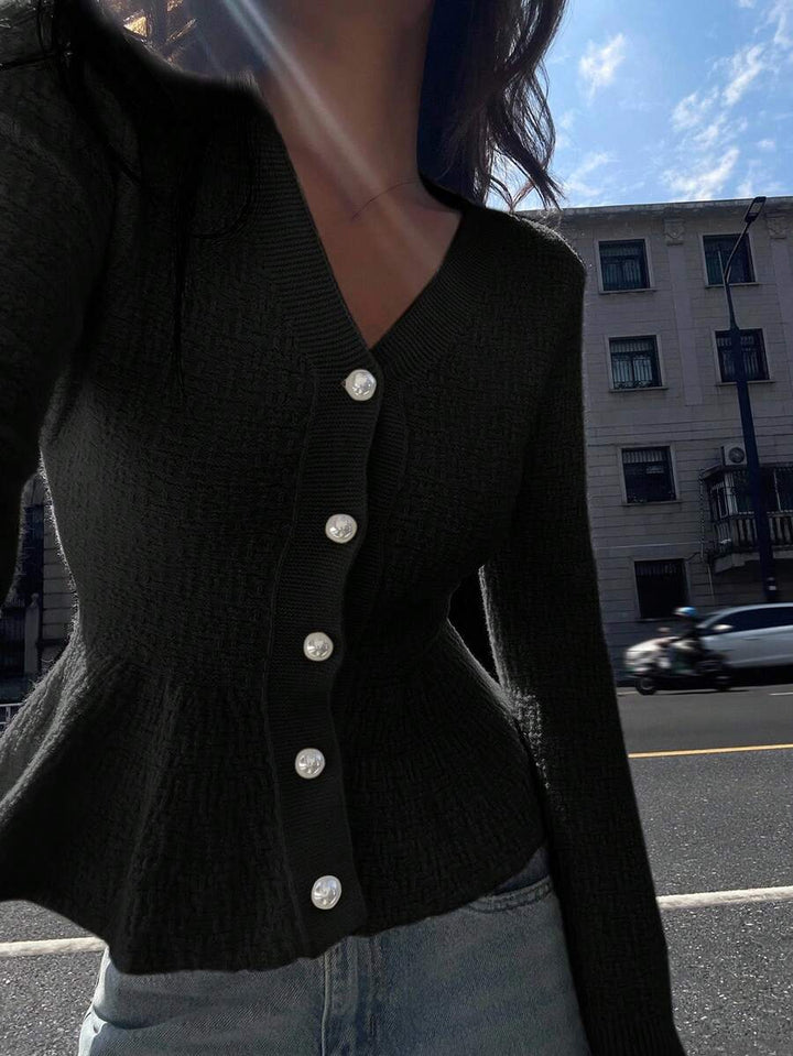 Scarlett Slim-Fit Full-Button Knit Cardigan