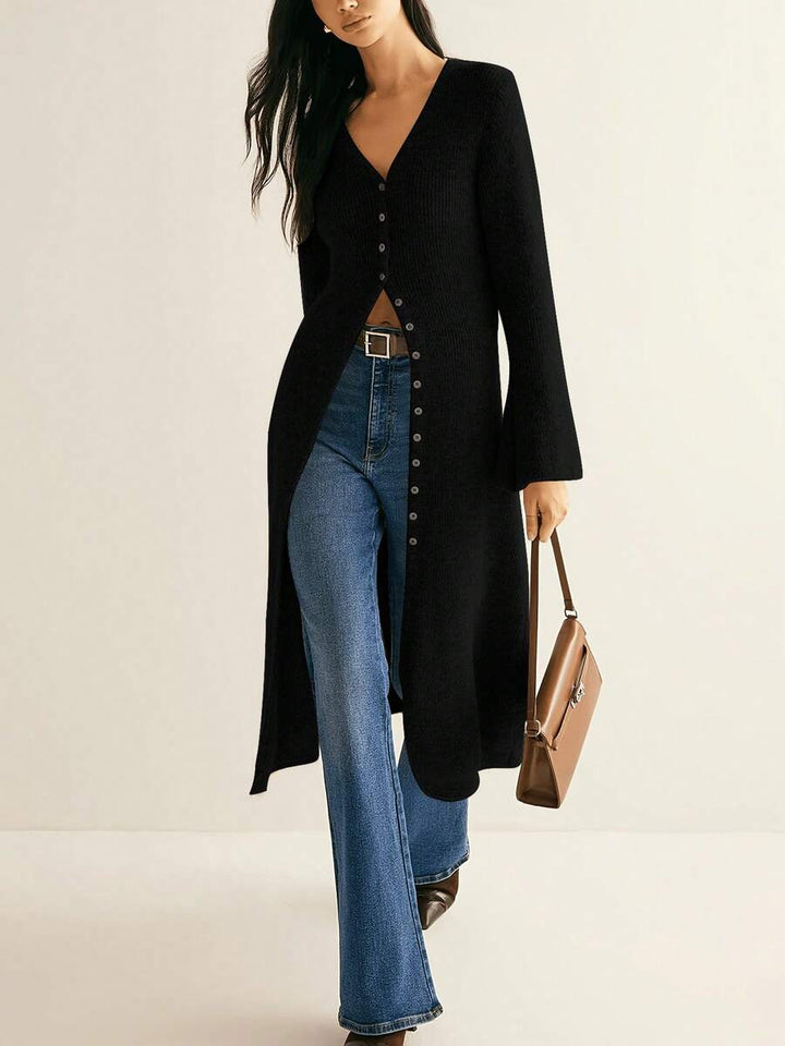 Sofia Longline V-Neck Knit Duster Cardigan