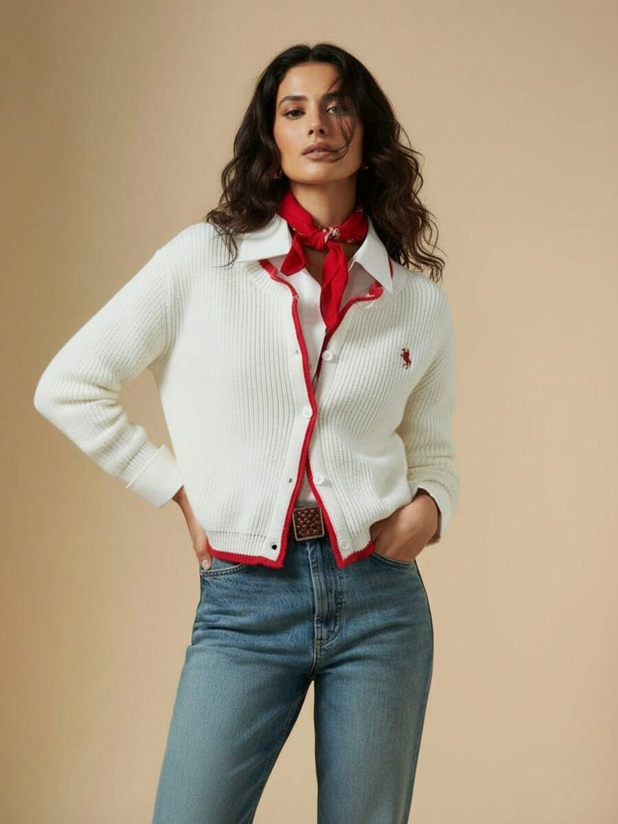 Amelia Fine Knit Button-Front Cardigan