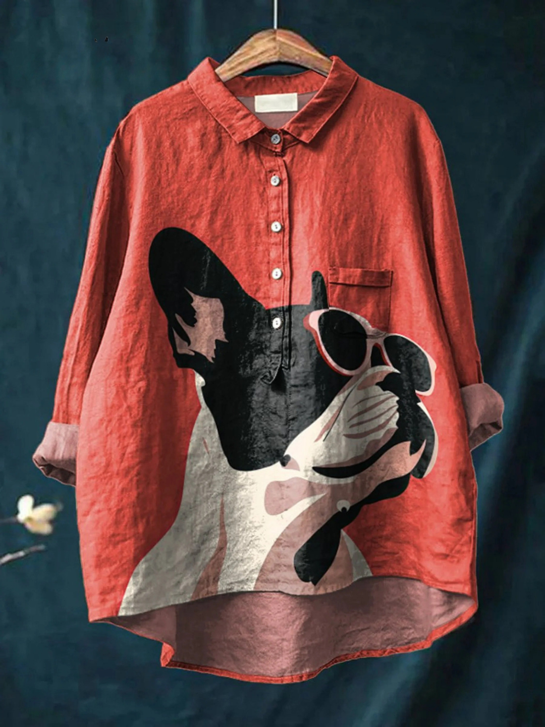 Genesis Graphic Non-Woven Half-Placket Blouse