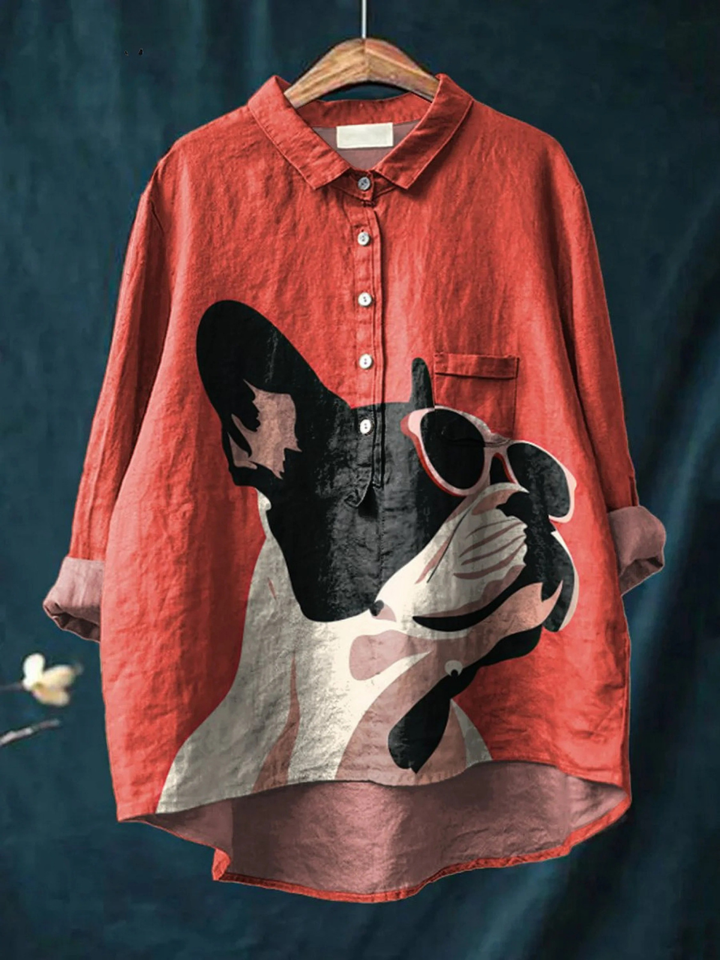 Genesis Graphic Non-Woven Half-Placket Blouse