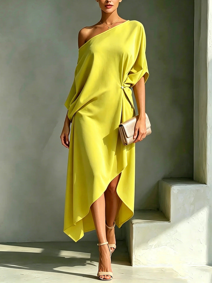 Camila | One-Shoulder Asymmetric Midi Dress