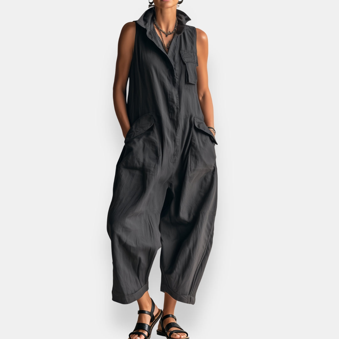 Maelis | Sleeveless Cargo Pocket Jumpsuit