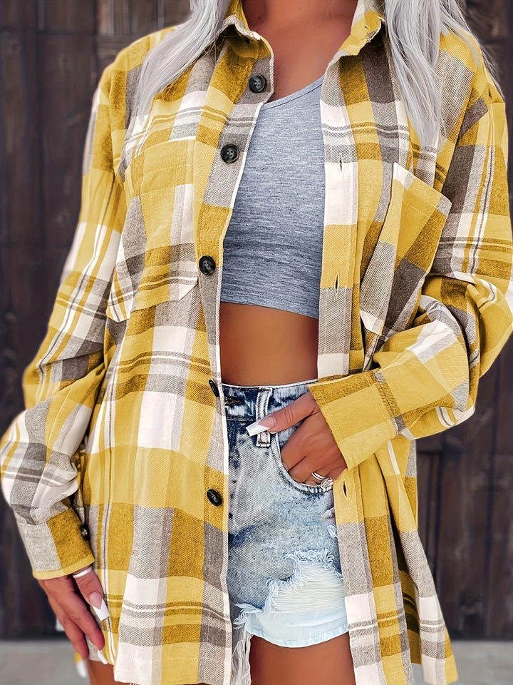 Sierra | Oversized Plaid Button-Up Shirt