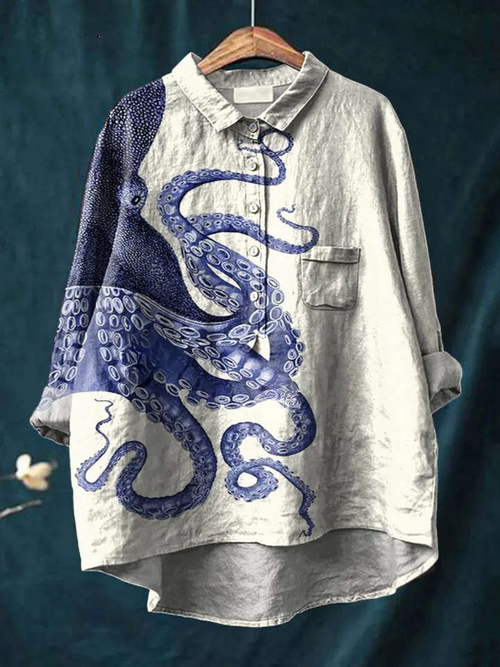 Nova Illustrative Graphic Broadcloth Blouse