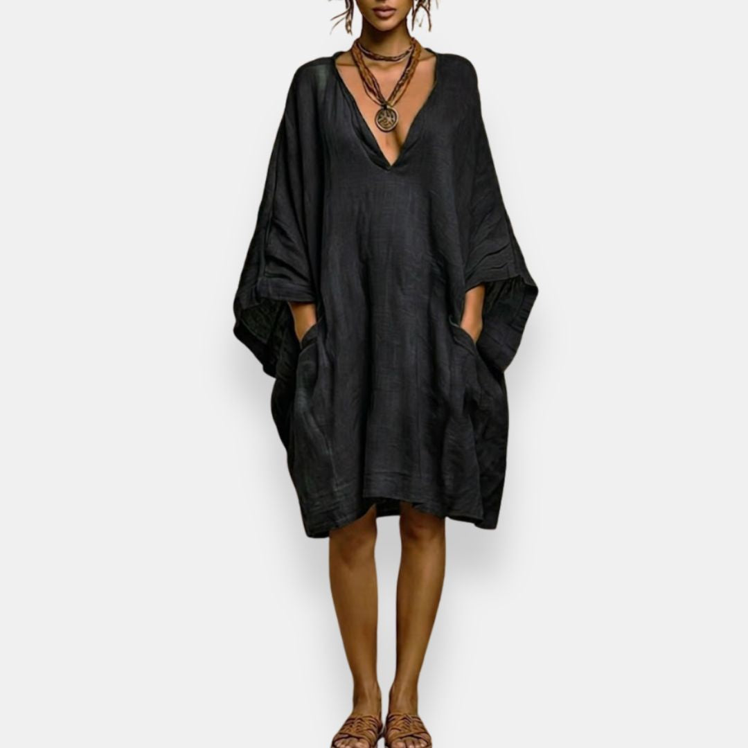 Cassina | Oversized V-Neck Midi Dress