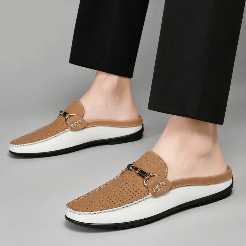 Santino | Perforated Horsebit Half Loafer