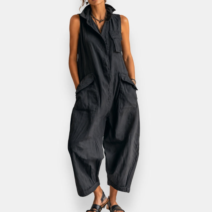 Maelis | Sleeveless Cargo Pocket Jumpsuit