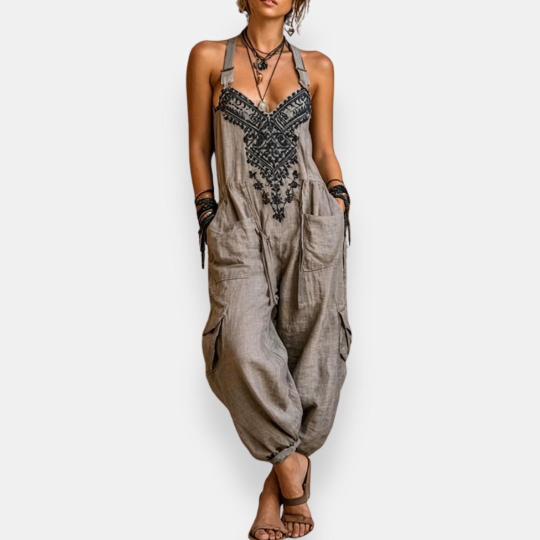 Ermina | Embroidered Bohemian Jumpsuit