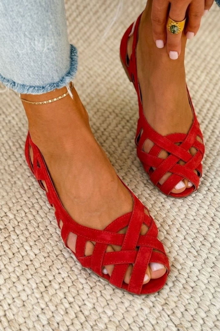 Camille | Woven Crisscross Flat Sandal