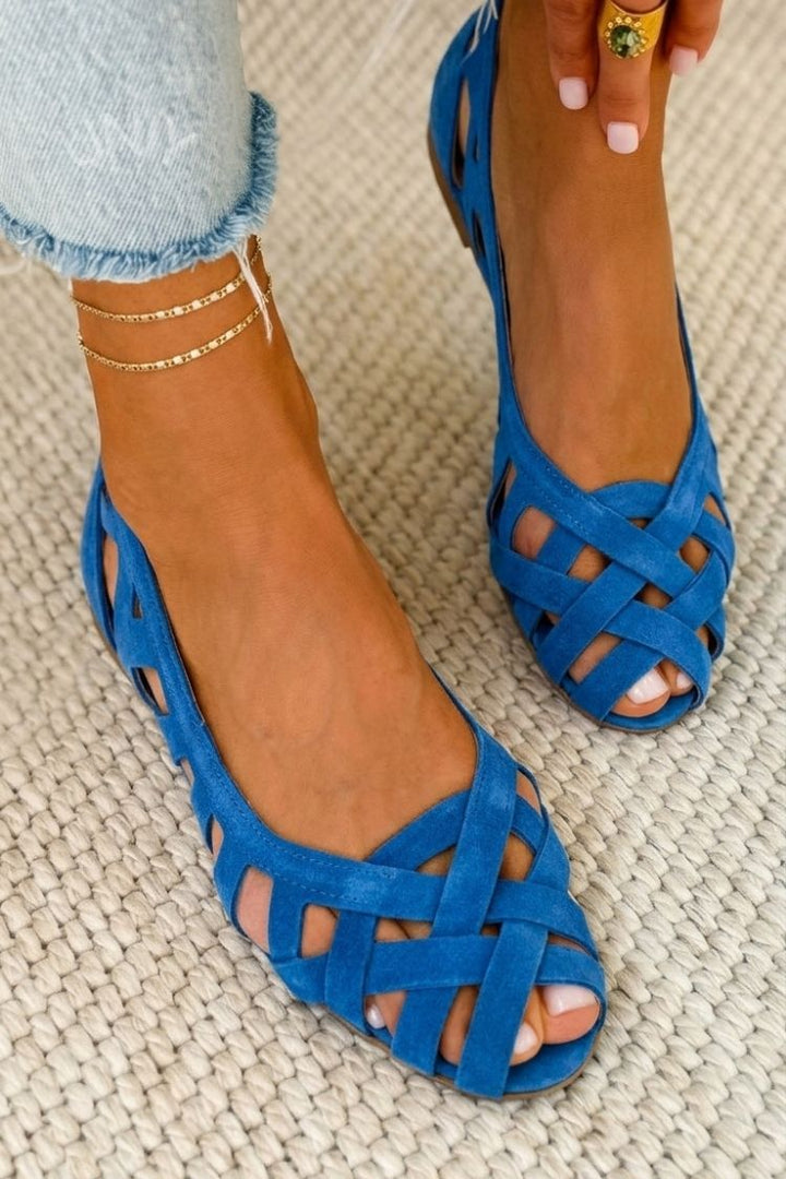 Camille | Woven Crisscross Flat Sandal