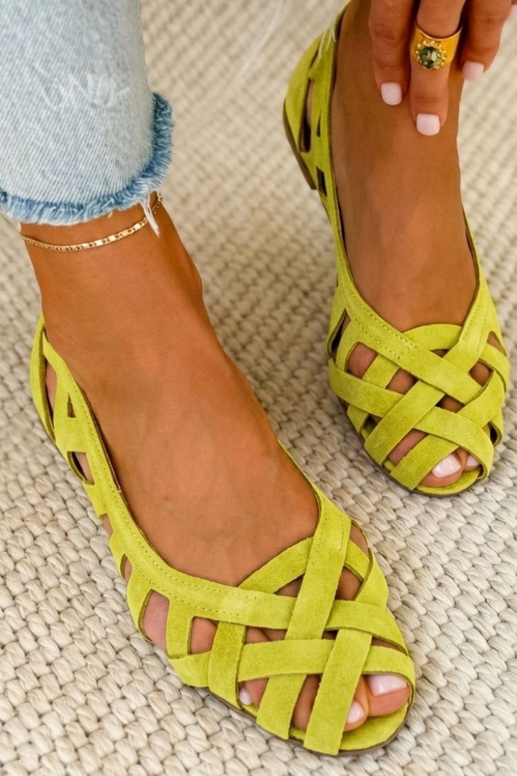 Camille | Woven Crisscross Flat Sandal