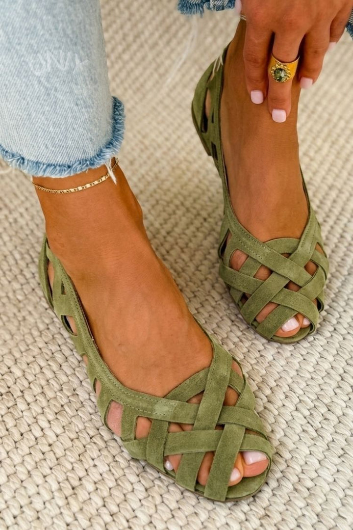 Camille | Woven Crisscross Flat Sandal