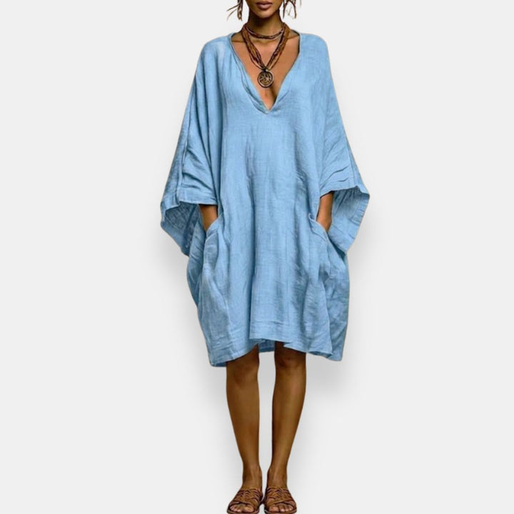 Cassina | Oversized V-Neck Midi Dress