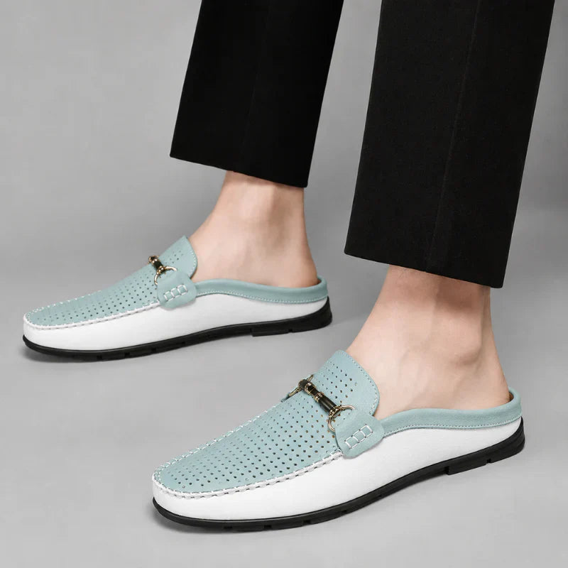 Santino | Perforated Horsebit Half Loafer