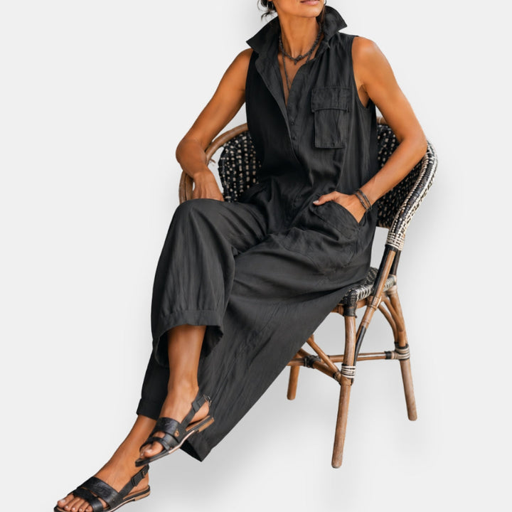 Maelis | Sleeveless Cargo Pocket Jumpsuit