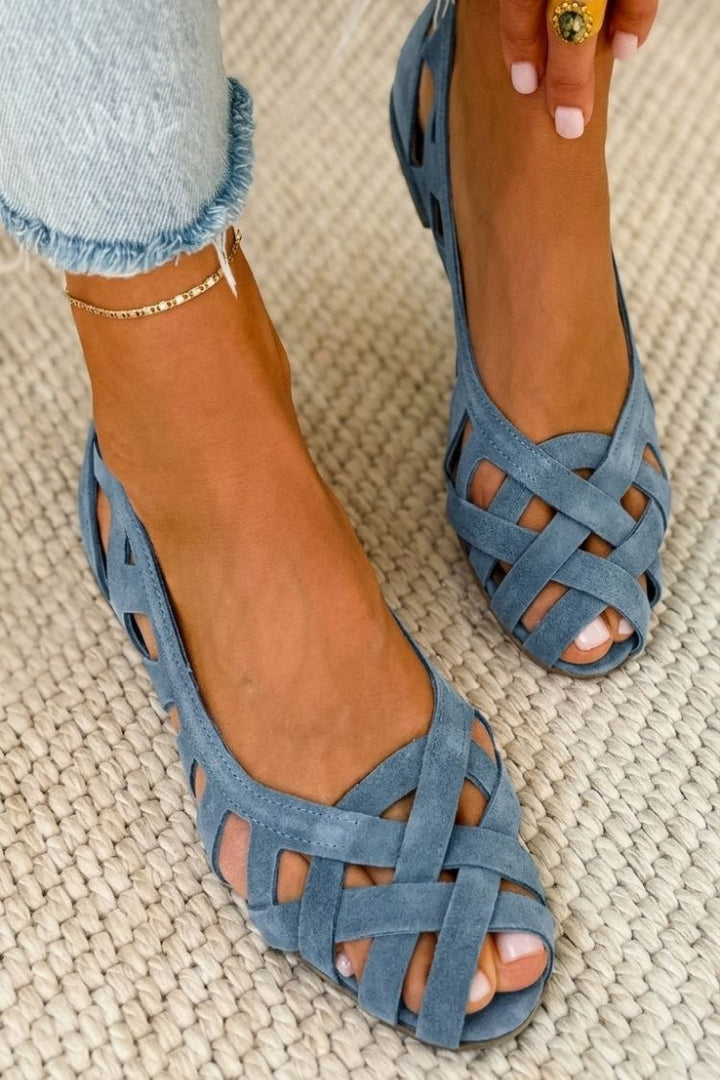 Camille | Woven Crisscross Flat Sandal