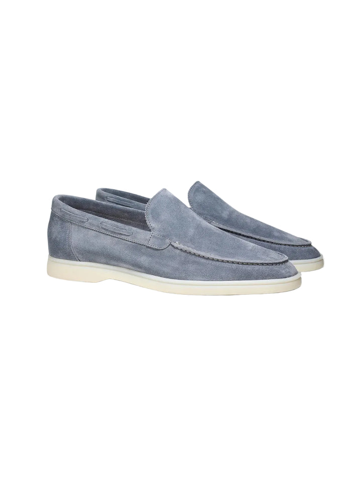 Monaco Suede Loafer – Men’s Blue Grey Suede Slip-On Shoe