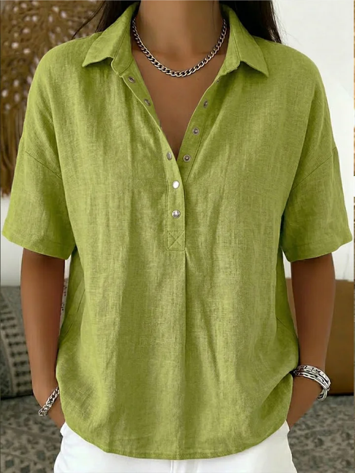 Charlotte | Relaxed Collared Button Blouse