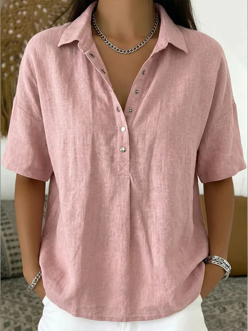 Charlotte | Relaxed Collared Button Blouse