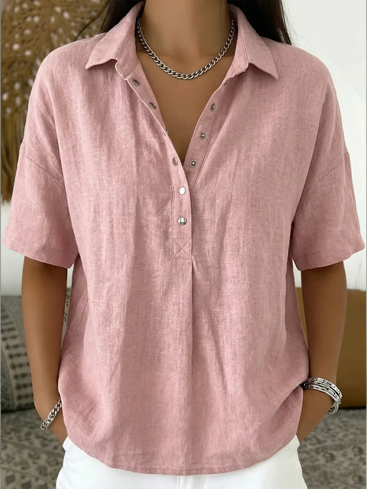 Charlotte | Relaxed Collared Button Blouse