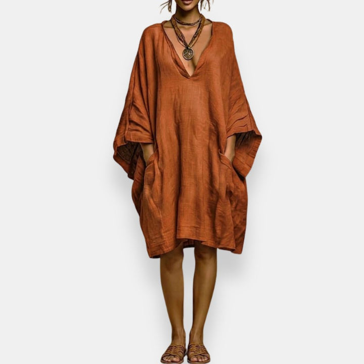 Cassina | Oversized V-Neck Midi Dress