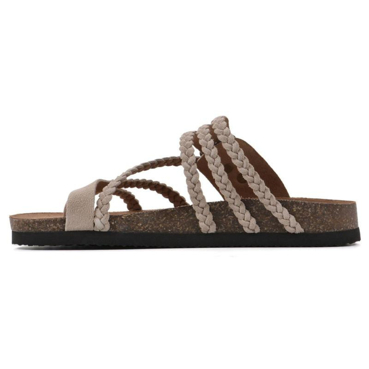 Lucia | Braided Toe-Loop Cork Sandal