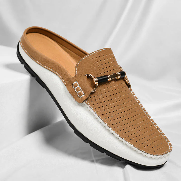 Santino | Perforated Horsebit Half Loafer