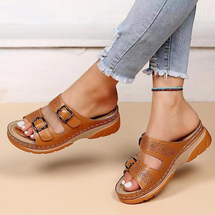 Lovas | Double Buckle Slide Sandal