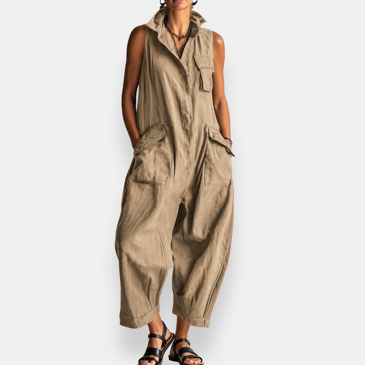 Maelis | Sleeveless Cargo Pocket Jumpsuit