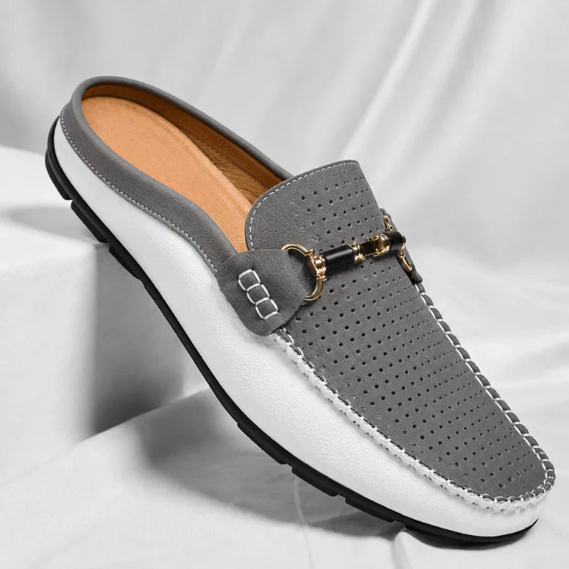 Santino | Perforated Horsebit Half Loafer