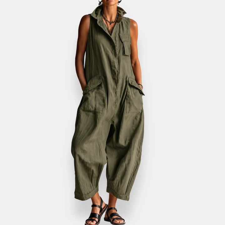 Maelis | Sleeveless Cargo Pocket Jumpsuit