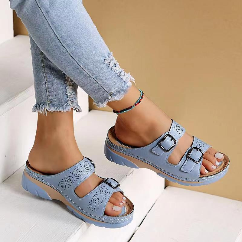 Lovas | Double Buckle Slide Sandal
