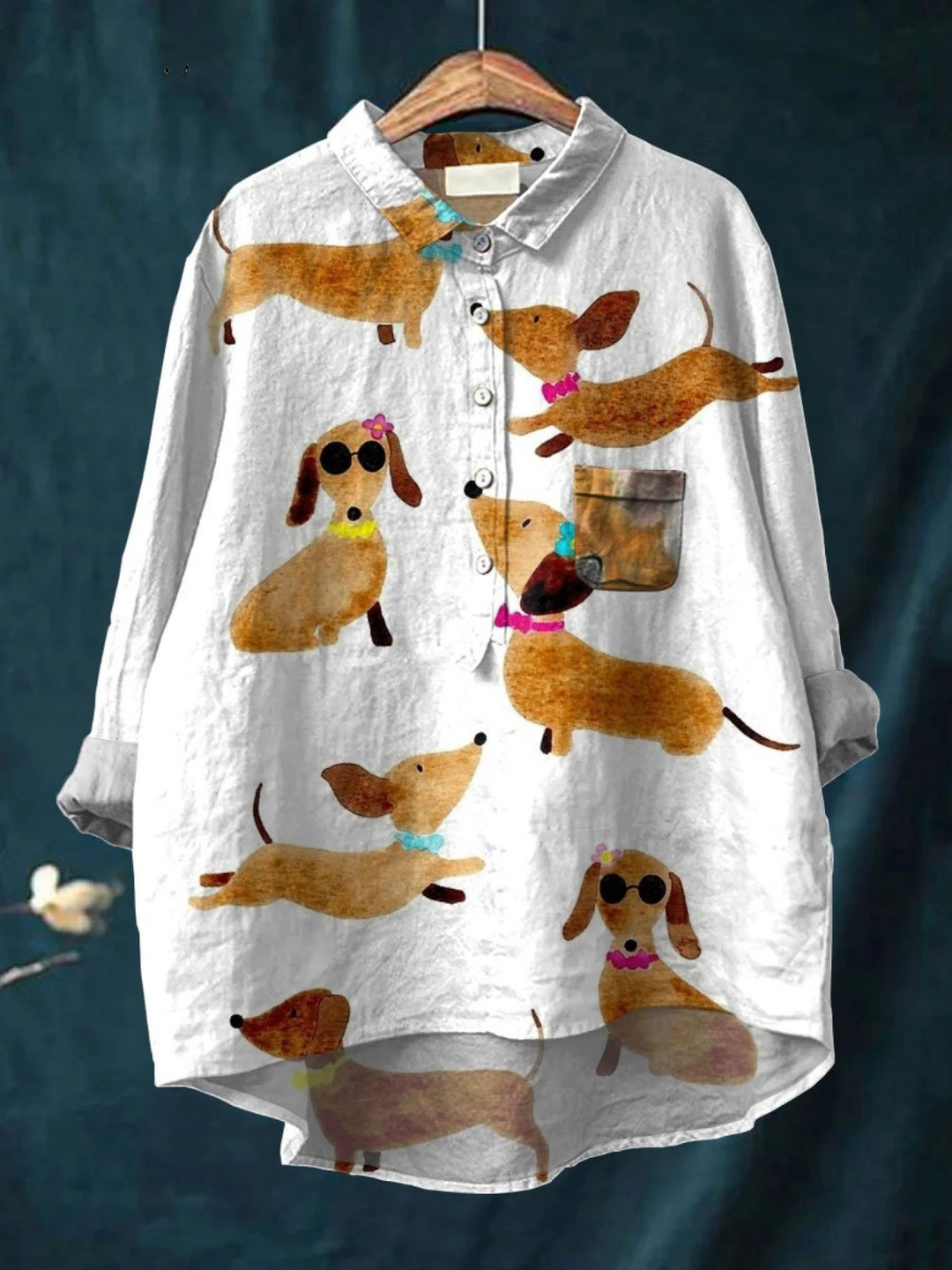 Ariana Tatting Detail Broadcloth Button-Down Blouse