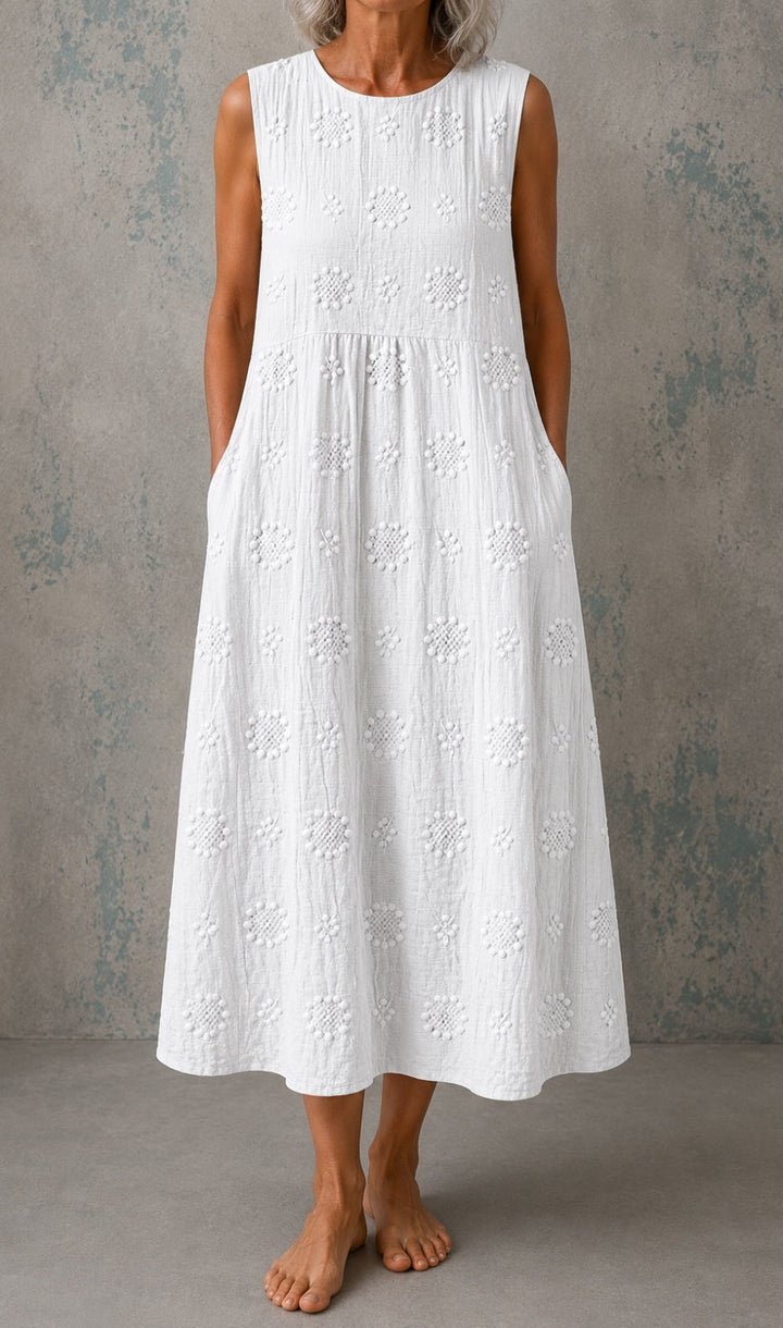 Linda | Textured Sleeveless Midi Dress