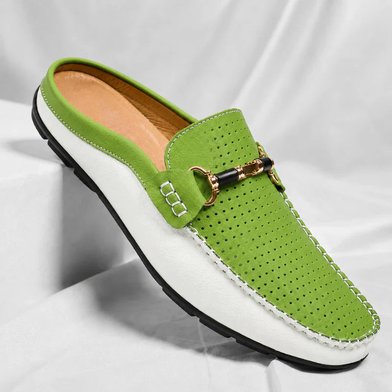 Santino | Perforated Horsebit Half Loafer