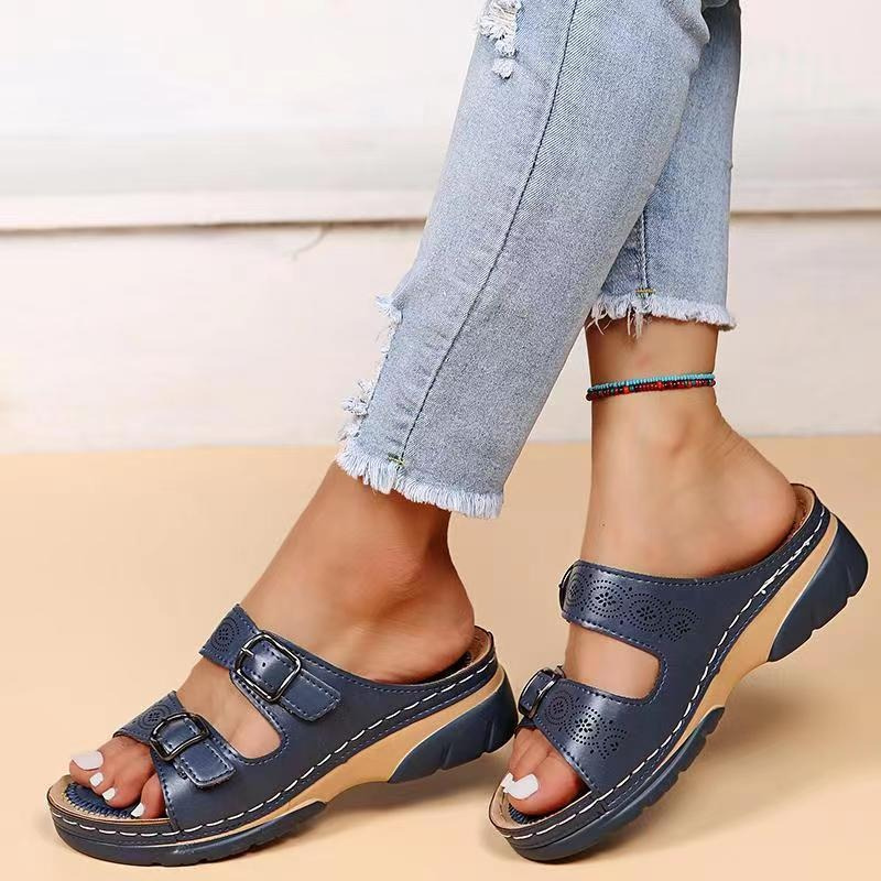 Lovas | Double Buckle Slide Sandal